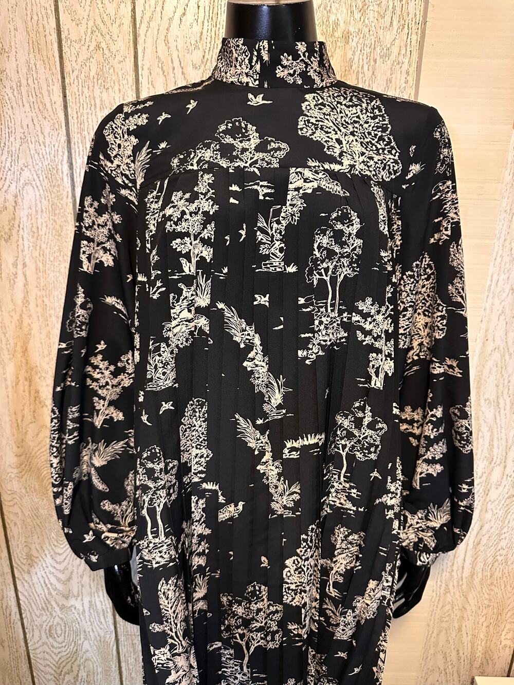 Stockholm Atelier & Other Stories Pleated Toile de Jouy Print Midi Dress Size 4
